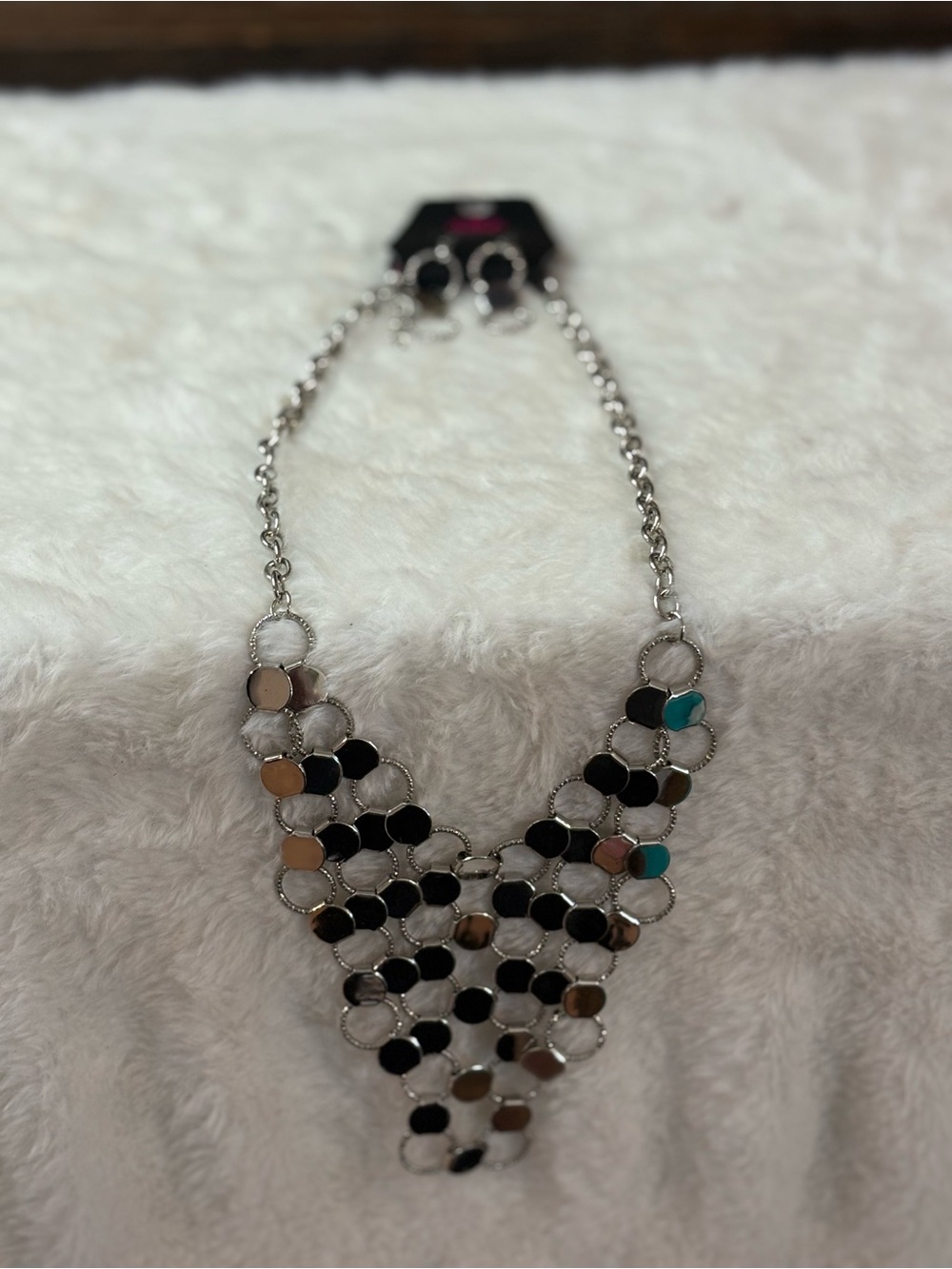 Statement Silver Necklace and Earrings set